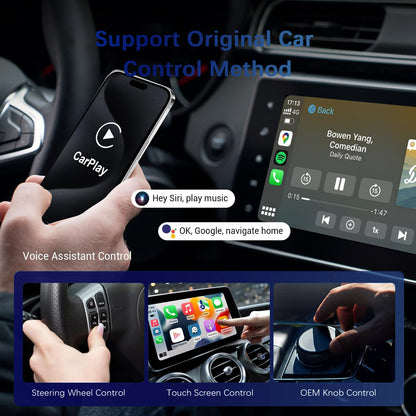 2-in-1 Wireless Adapter | Convert Wired CarPlay & Android Auto to Wireless Instantly