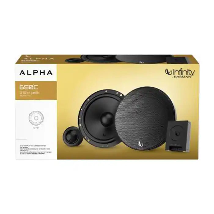 Infinity Alpha 650C – 6.5" Component Car Speaker System | 315W Peak Power | Deep Bass & Crystal Clear Vocals